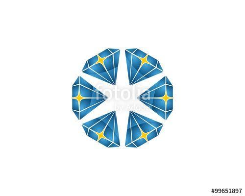 Star Diamond Logo - Yellow Star Flower Diamond Jewelry Logo Stock image and royalty