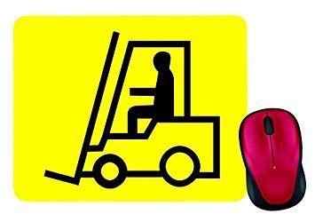 Work in Black and Yellow Logo - Pallet Transporter, Ngew Mouse Mat Ichtsstapler Stapler