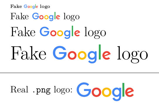Fake Google Logo - fonts - Writing Google logo in LaTeX - TeX - LaTeX Stack Exchange