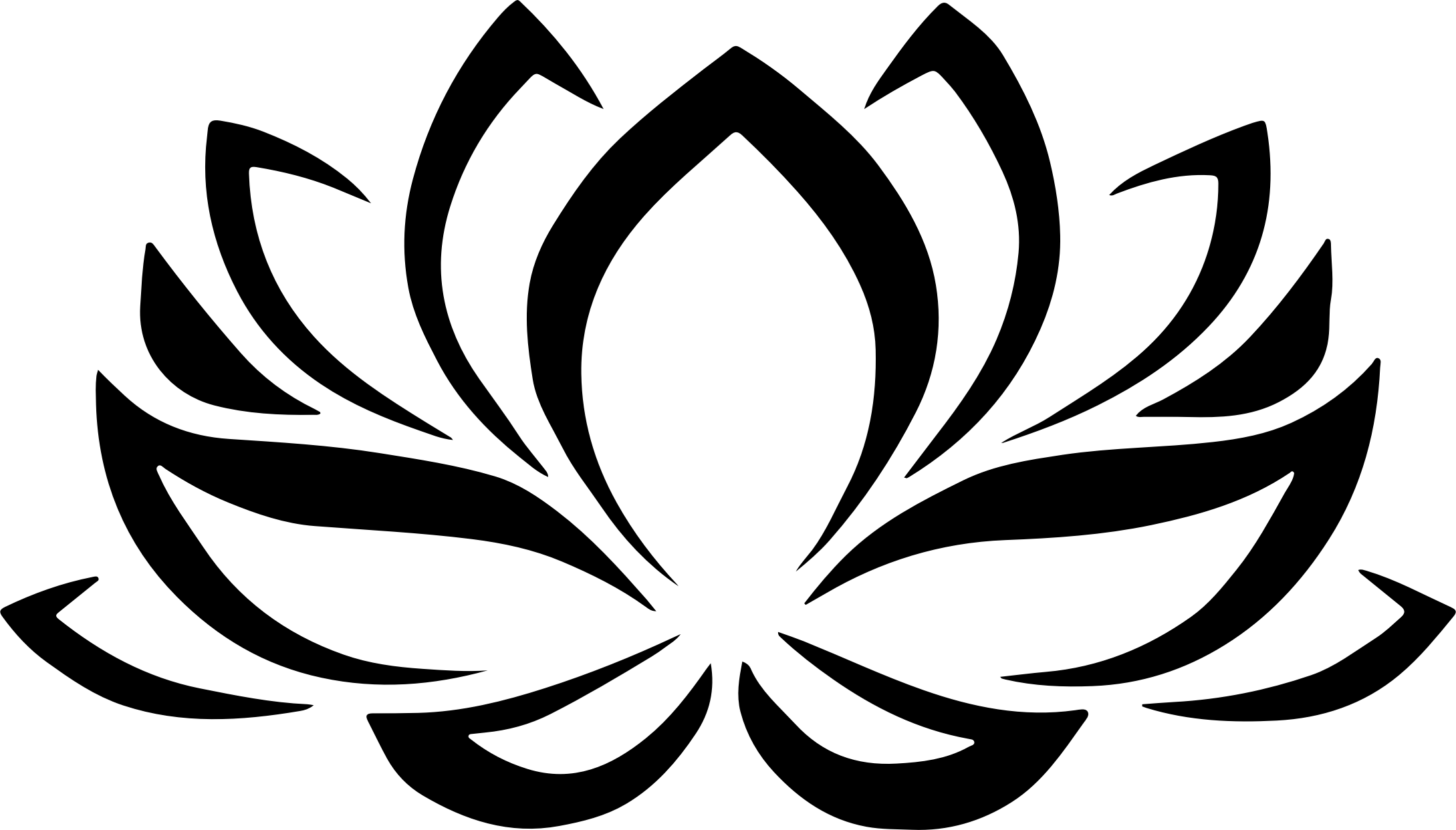 Black and White Lotus Logo - Lotus flower images graphic - RR collections