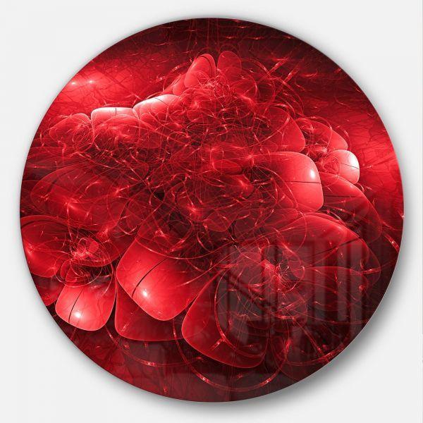 Flower with Red Oval Logo - Designart MT8105 C23 Alien Mystical Flower Red Floral Digital Art