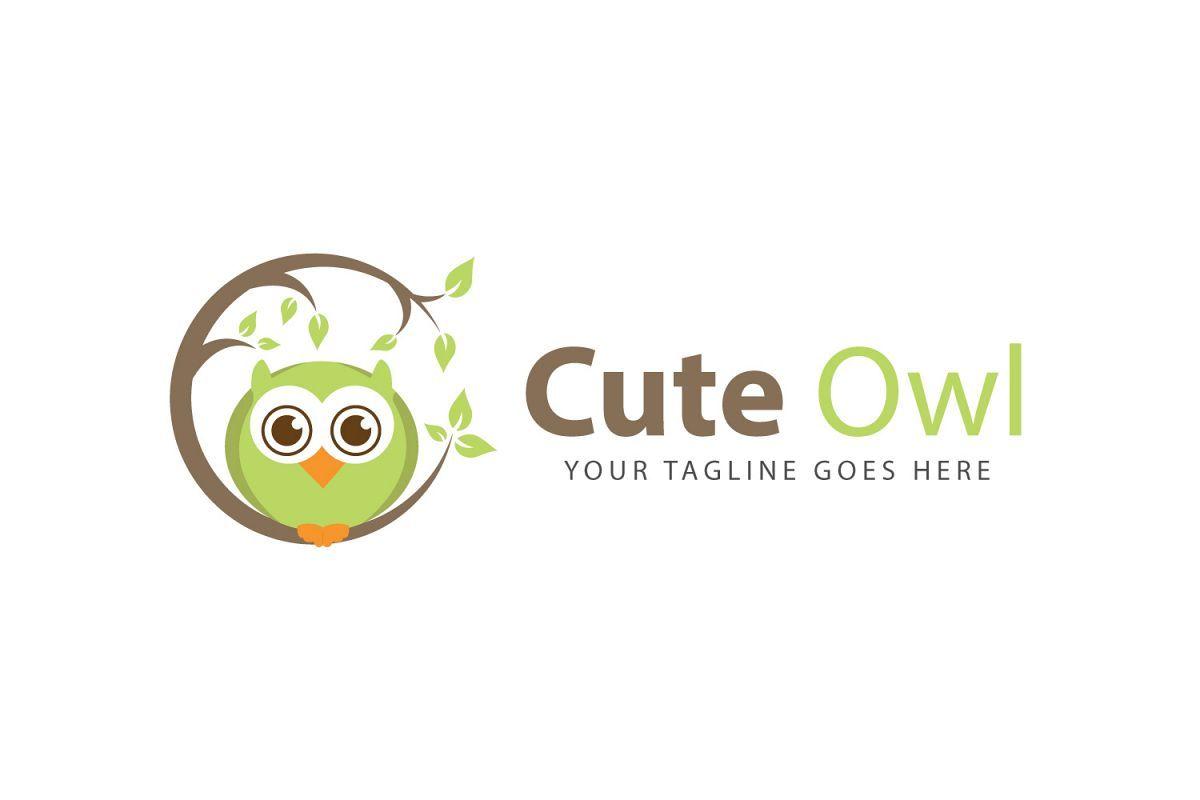 Green Cute Logo - Cute Owl Bird Logo