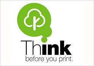 Think Before You Print Logo - Office Hut Services TIPS: Think before you print