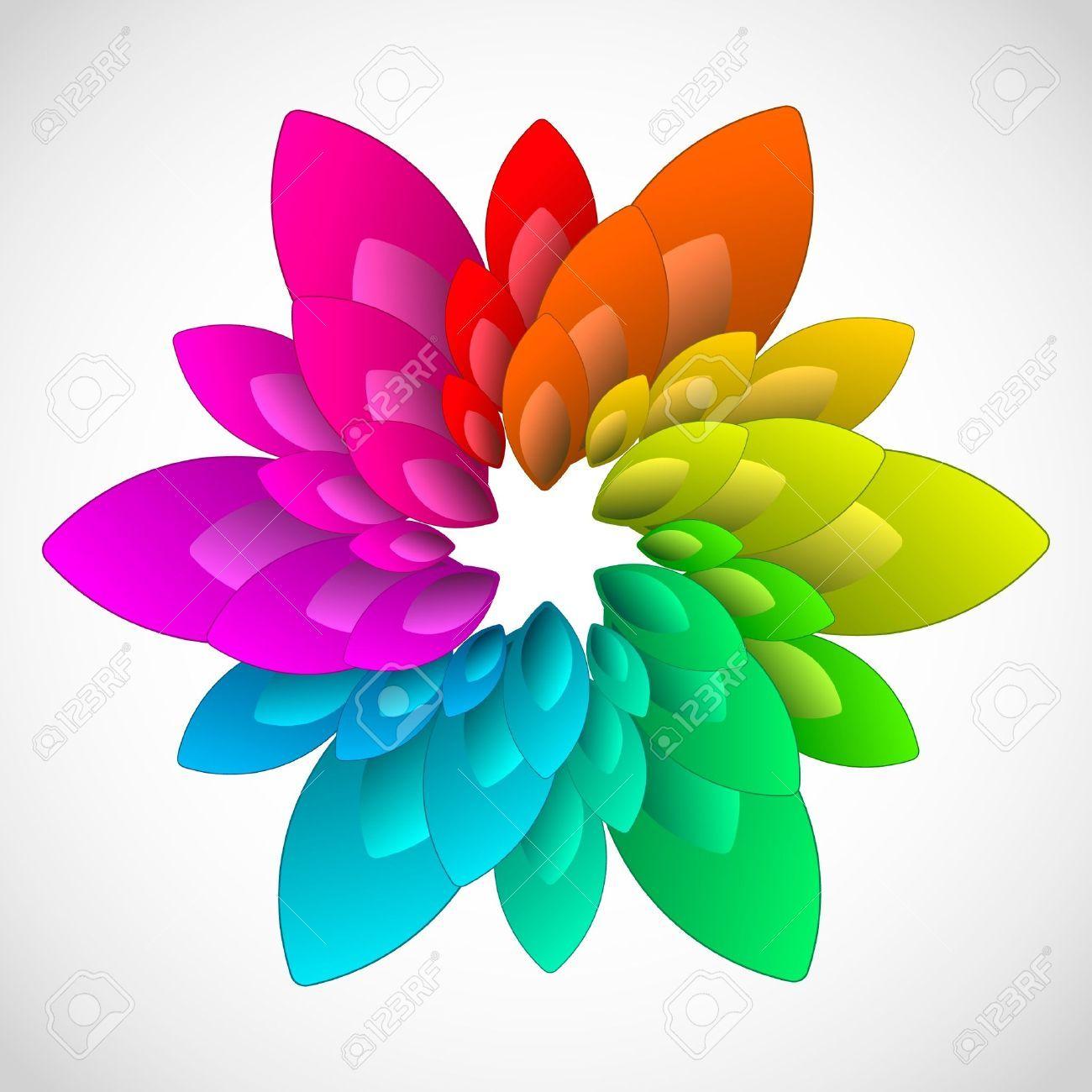 Rainbow Flower Logo - Rainbow Flower Clipart | Free download best Rainbow Flower Clipart ...