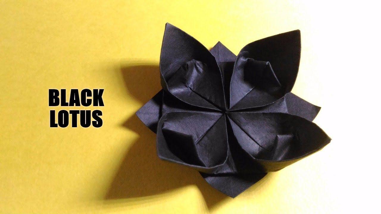 Black Lotus Flower Logo - How To Make a Black Lotus (Flower) | Origami paper flower ...
