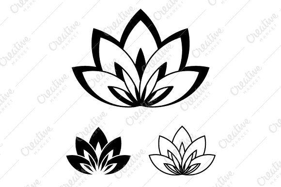 Black Lotus Flower Logo - Lotus flower logo, a symbol of yoga ~ Icons ~ Creative Market