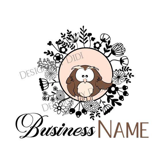 Cute Owl Logo - Custom logo design cute owl flowers logo owl logo design