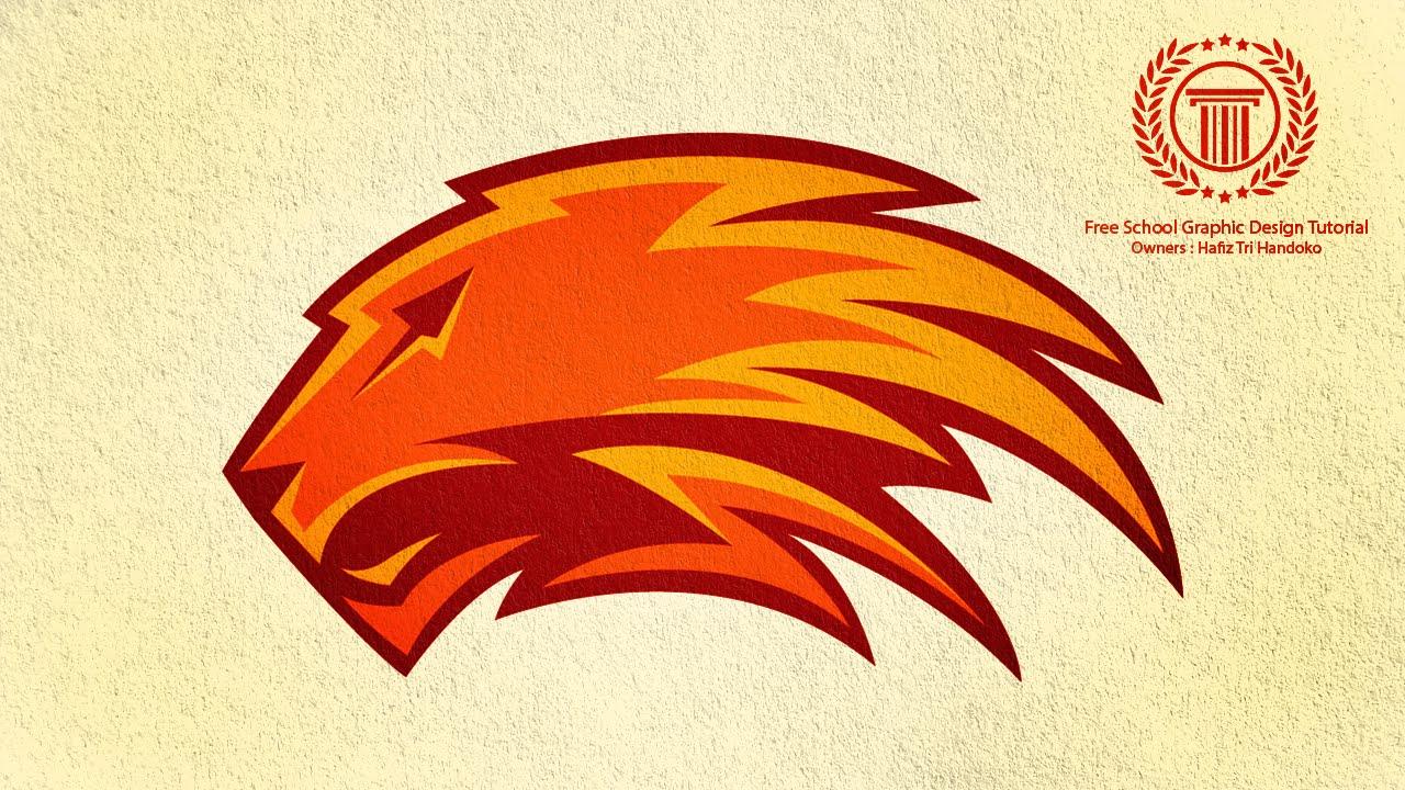 A Reddish Orange Lion Logo - Head Lion Logo Design Tutorial / How to Design Animal Logo in Adobe ...