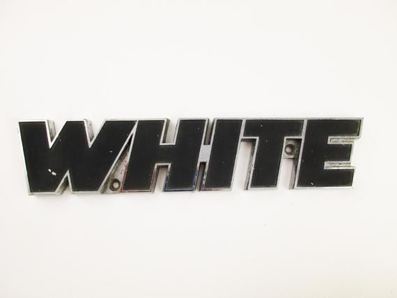 White Tractor Logo - WHITE A Cast metal Tractor Logo Slanted Left | Etsy