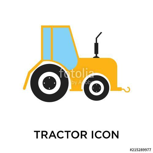 White Tractor Logo - Tractor icon vector sign and symbol isolated on white background