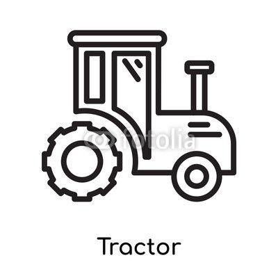 White Tractor Logo - Tractor icon vector sign and symbol isolated on white background ...