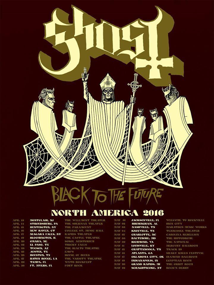 Black North America Logo - Ghost Announces 'Black To The Future' North America 2016 Tour ...