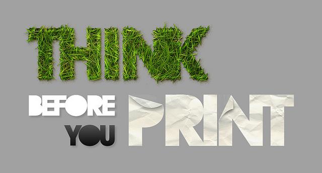Think Before You Print Logo - Print is NOT Dead: Can Print Be Green? Yes! | HubCast Blog