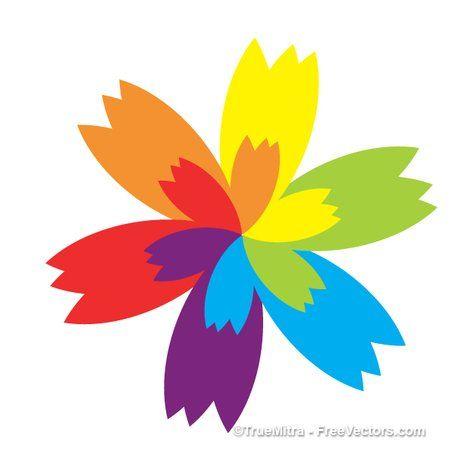 Rainbow Flower Logo - Free Rainbow Flower Design Clipart and Vector Graphics