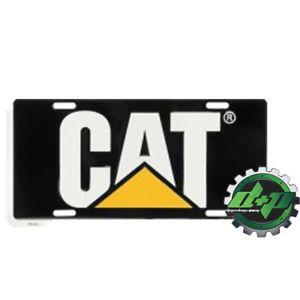 White Tractor Logo - CAT Caterpillar black License Plate KW Tag truck tractor emblem