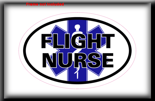 Flight Nurse Logo - EMT EMS Flight Nurse Oval - 2D Sticker