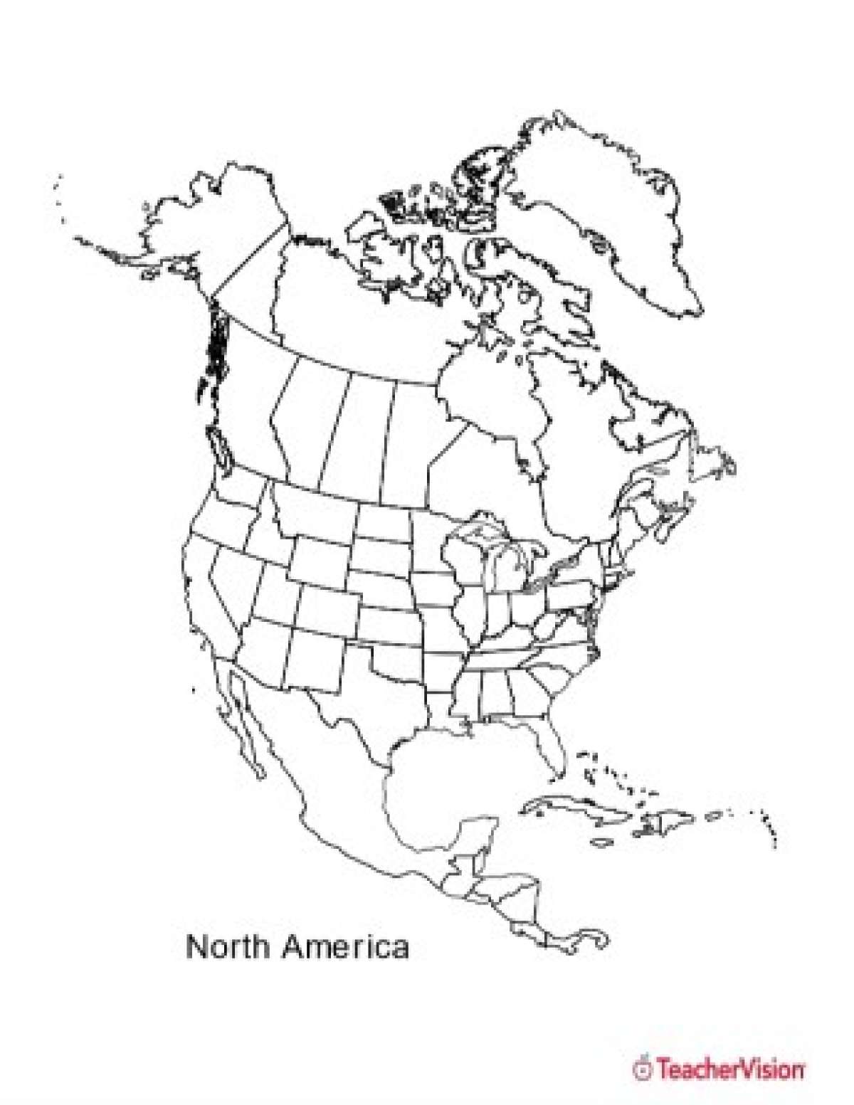 Black North America Logo - Outline Map of North America - FamilyEducation