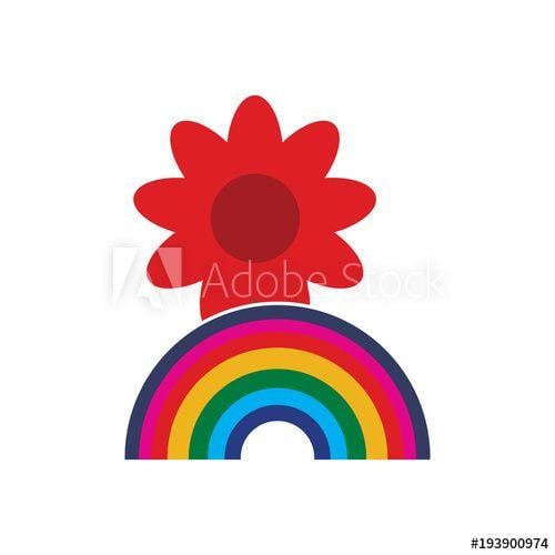Rainbow Flower Logo - Rainbow Flower Logo Icon Design this stock vector and explore