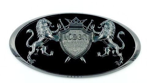 Silver and Red Shield Car Logo - K900 Loden Lion Coat of arms emblem badge shield swords car emblem