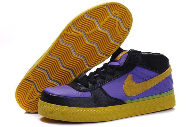 Purple Yellow Black Logo - Classic Fit Nike Air Max 87 Purple Purple Yellow Mens Shoes Mid Cut