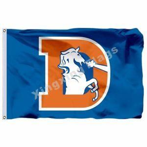 Broncos Old Logo - Denver Broncos Old Logo Flag 3Ft X 5Ft Polyester Team Banner 90 ...