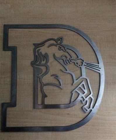 Broncos Old Logo - Denver Broncos Old Logo Metal Art Football Art
