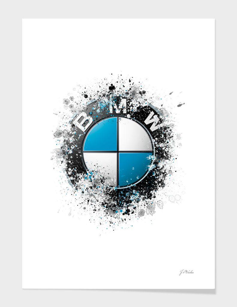 BMW I Logo - BMW Logo splatter painting Art Print by J.P. Voodoo