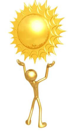 yellow man with sun logo