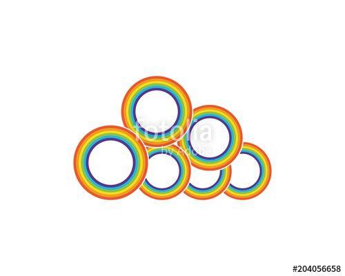 Rainbow Cloud Logo - Rainbow cloud icon logo vector