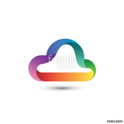 Rainbow Cloud Logo - Cloud Rainbow Logo Template