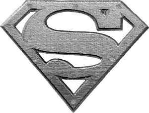 Black and White Supergirl Logo - 39206 Superman Logo Gray Grey Silver Metallic Supergirl Iron On ...