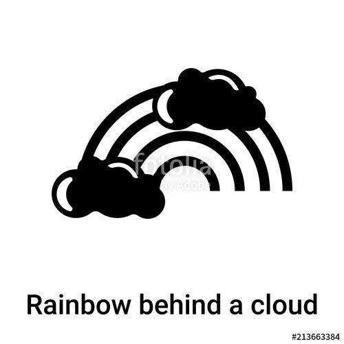 Rainbow Cloud Logo - Rainbow behind a cloud icon vector sign and symbol isolated on white ...