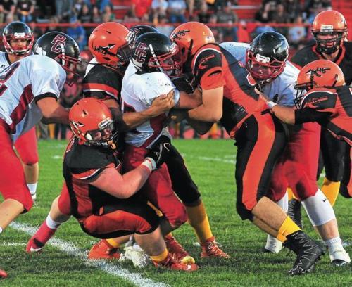 Savages Football Logo - Savages inch closer to win but fall short to Burlington - Lamar Ledger