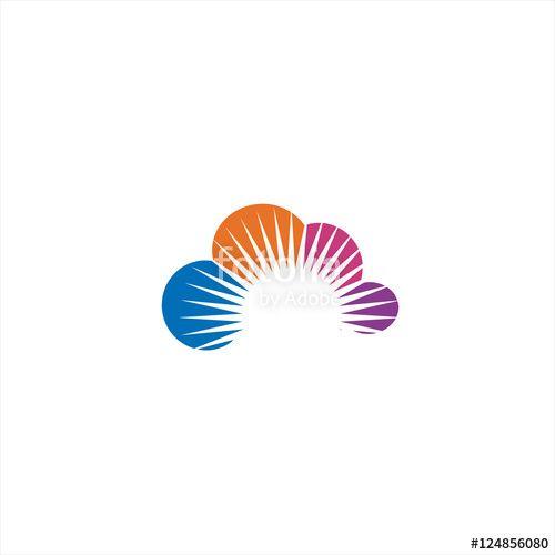 Rainbow Cloud Logo - Rainbow Sun Cloud Logo Stock Image And Royalty Free Vector Files