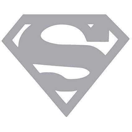 Silver Superman Logo - SUPERMAN LOGO vinyl Sticker Decal 4 x 3. Silver