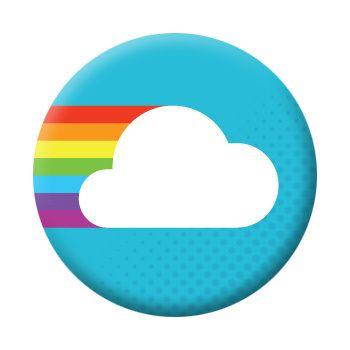 Rainbow Cloud Logo - Rainbow Cloud Button - Dream in Plastic