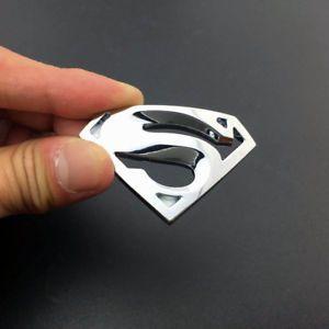 Silver Superman Logo - 3D Silver Chrome Metal Superman Logo Badge Emblem Sticker Decal Auto ...