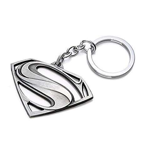 Silver Superman Logo - SHOPEE BRANDED Superman Logo Keychain Silver Colour: Amazon.in: Bags ...