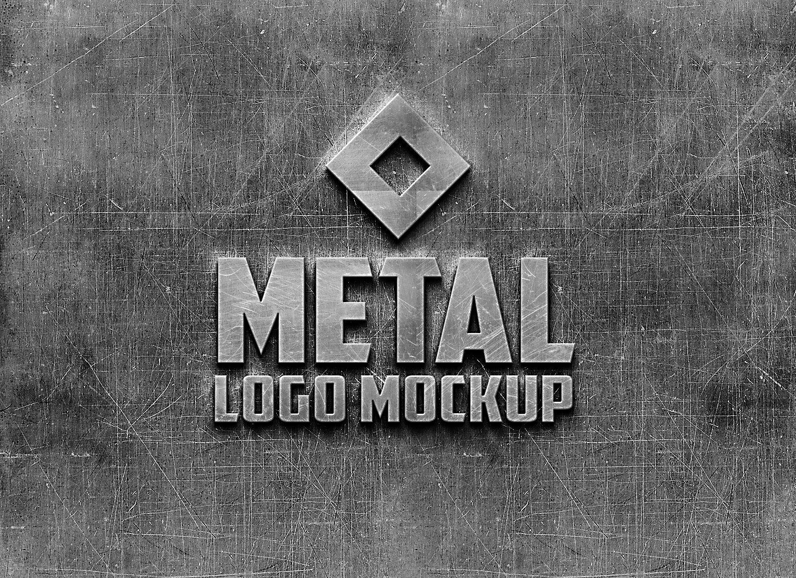 Metal Logo - Free Photorealistic Metal Logo Mockup PSD