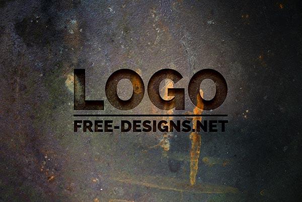 Metal Logo - Engraved Metal Logo Mockup - Free Graphic Designs