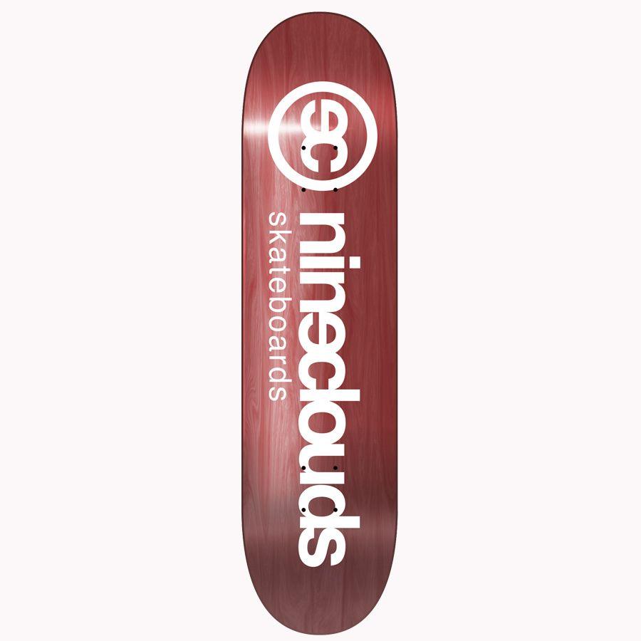 Only with Red N Logo - Nineclouds - White on Natural Red - Logo 2 Deck 7.875