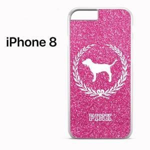 Pink Dog Logo - Glitter Pink Dog Logo for iPhone 8 Tatumcase
