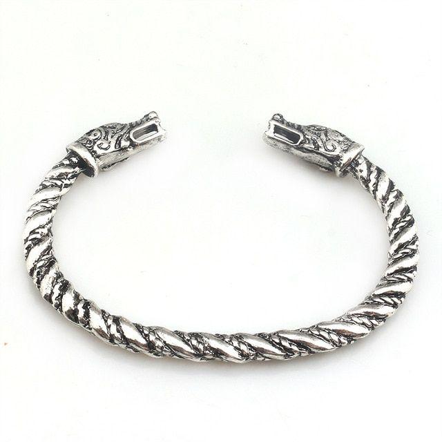 Pointed C Logo - S C Double Wolf Bracelet Two Pointed Wolf Bangles Vikings Logo