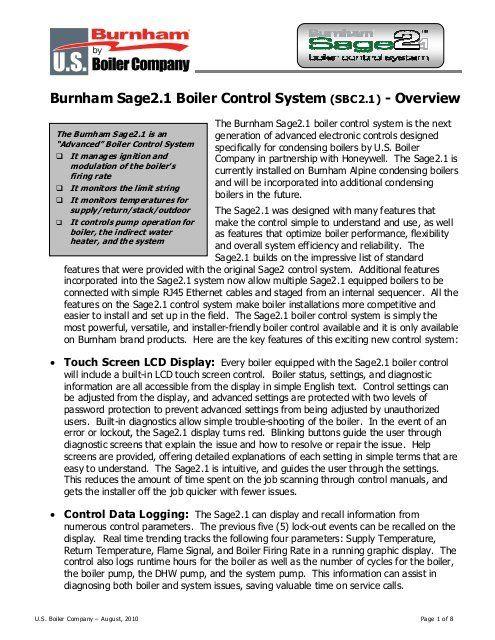 U.S. Boiler Company Logo - Burnham Sage2.1 Boiler Control System - U.S. Boiler Company
