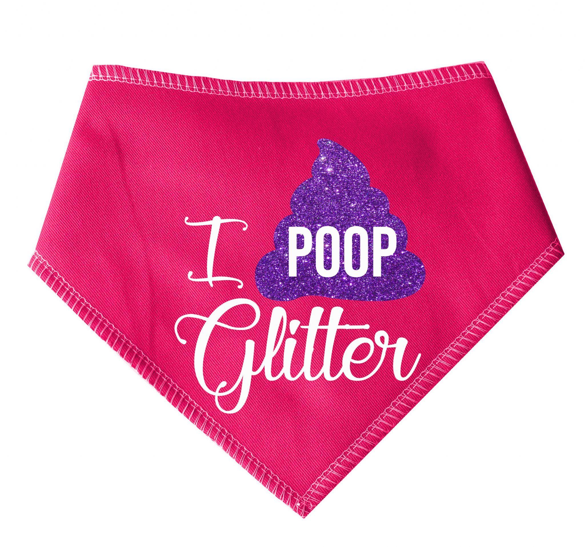 Pink Dog Logo - I Poop Glitter Pink Dog Bandana - With Glitter