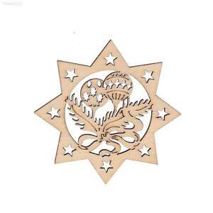 Pointed C Logo - 7EF7 10PCS Carve Wooden Five-pointed Star Christmas Hanging Pendant ...