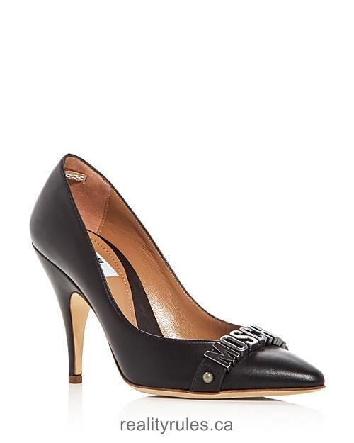 Pointed C Logo - captivating Womens Logo Pointed Toe Pumps Black , Sales Champion