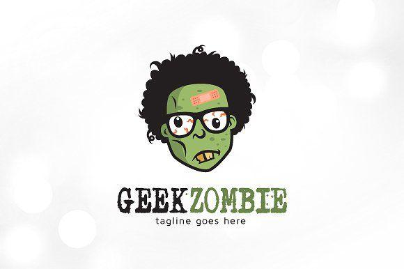 Zombie Logo - Geek Zombie Logo Template Logo Templates Creative Market