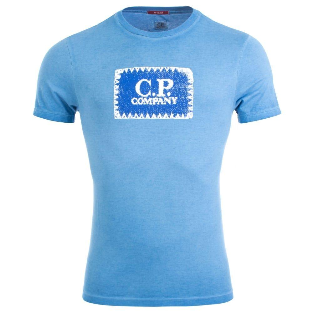 Box in Blue P Logo - Box Logo T Shirt. C.P. Company