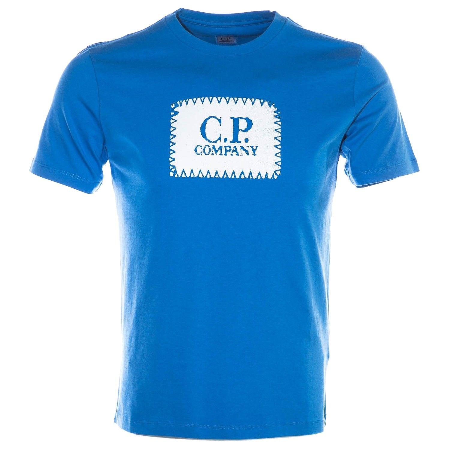Box in Blue P Logo - CP Company Box Logo T Shirt in Blue I CP Company I Norton Barrie